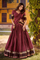 Cotton Half Lehenga Saree for Wedding