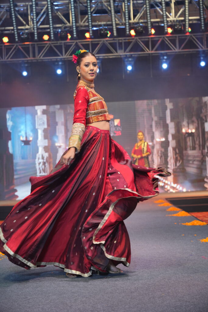 Young Marathi Girl Flaring her Red Colour Traditional Dress