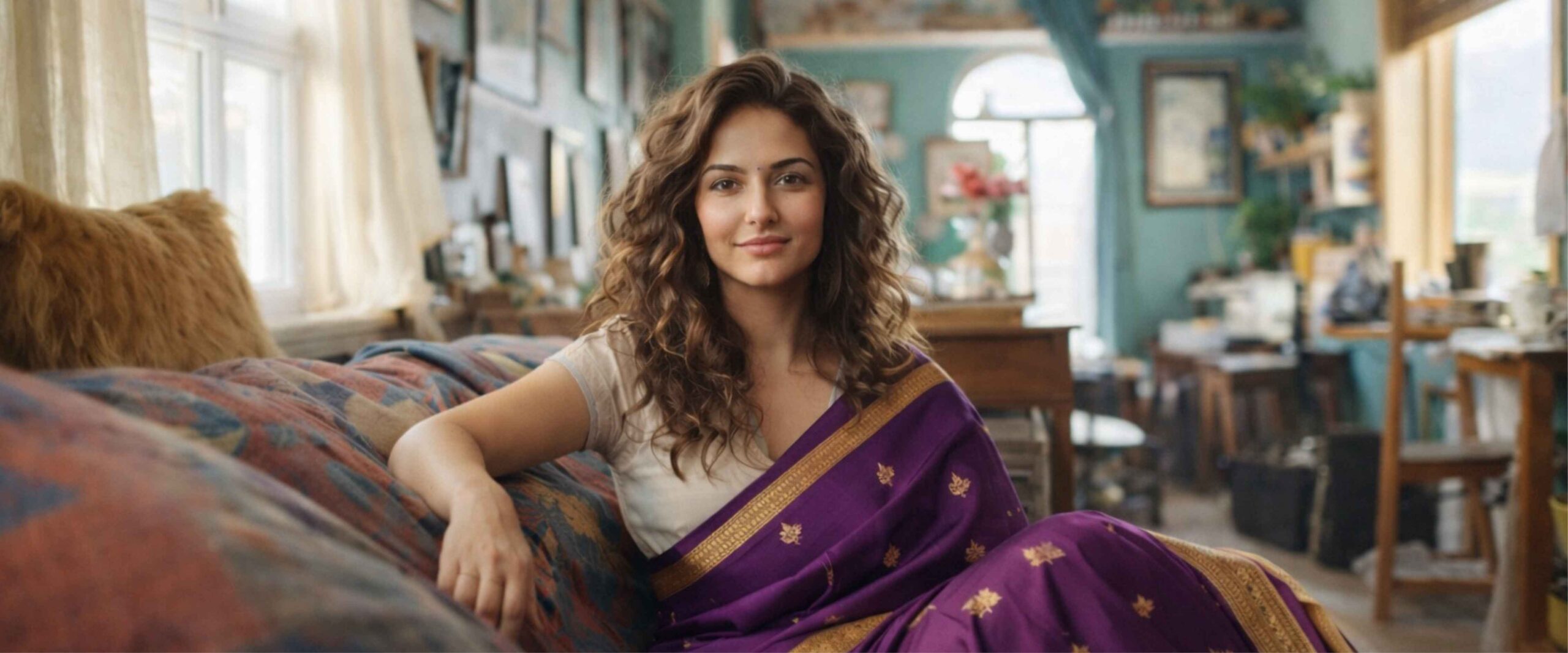 Close-up of authentic handwoven Paithani saree showing reversible peacock motif pallu — pure silk golden zari — Maharashtra heritage craft