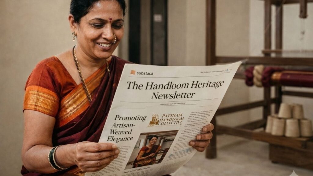 Woman happy reading her Brand placed in Newsletter Brand Maratha